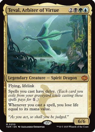 Teval, Arbiter of Virtue (PPTDM-230) - Promo Pack: Tarkir: Dragonstorm Foil - Premium MTG Single from Wizards of the Coast - Just $1.50! Shop now at Game Crave Tournament Store