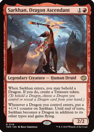 Sarkhan, Dragon Ascendant (PPTDM-118) - Promo Pack: Tarkir: Dragonstorm - Premium MTG Single from Wizards of the Coast - Just $0.22! Shop now at Game Crave Tournament Store
