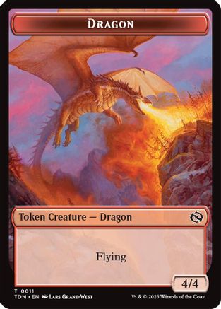 Dragon (0011) // Warrior Double-Sided Token (TDM-11 // 13) - Tarkir: Dragonstorm Foil - Premium MTG Single from Wizards of the Coast - Just $0.04! Shop now at Game Crave Tournament Store