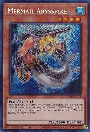 Mermail Abysspike (Secret Rare) (RA04-EN012) - Quarter Century Stampede 1st Edition - Premium Yugioh Single from Konami - Just $0.25! Shop now at Game Crave Tournament Store