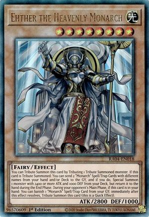 Ehther the Heavenly Monarch (PUR) (RA04-EN018) - Quarter Century Stampede 1st Edition - Premium Yugioh Single from Konami - Just $0.26! Shop now at Game Crave Tournament Store