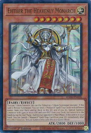 Ehther the Heavenly Monarch (UR) (RA04-EN018) - Quarter Century Stampede 1st Edition - Premium Yugioh Single from Konami - Just $0.25! Shop now at Game Crave Tournament Store