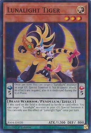 Lunalight Tiger (RA04-EN020) - Quarter Century Stampede 1st Edition - Premium Yugioh Single from Konami - Just $0.25! Shop now at Game Crave Tournament Store