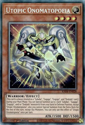 Utopic Onomatopoeia (PCR) (RA04-EN028) - Quarter Century Stampede 1st Edition - Premium Yugioh Single from Konami - Just $0.25! Shop now at Game Crave Tournament Store