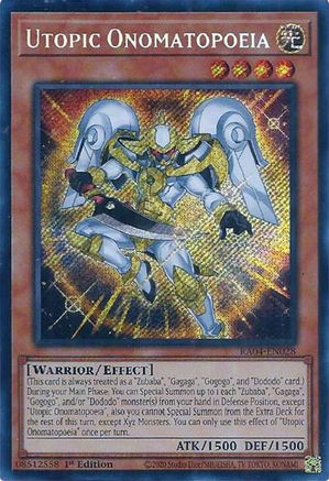 Utopic Onomatopoeia (Secret Rare) (RA04-EN028) - Quarter Century Stampede 1st Edition - Premium Yugioh Single from Konami - Just $0.25! Shop now at Game Crave Tournament Store