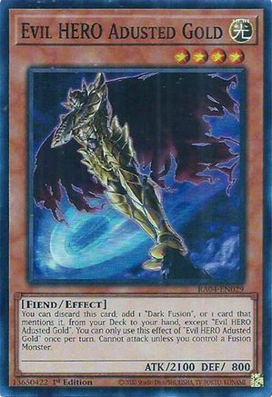 Evil HERO Adusted Gold (RA04-EN029) - Quarter Century Stampede 1st Edition - Premium Yugioh Single from Konami - Just $0.25! Shop now at Game Crave Tournament Store