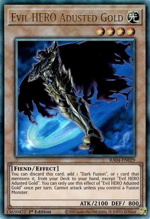 Evil HERO Adusted Gold (PUR) (RA04-EN029) - Quarter Century Stampede 1st Edition - Premium Yugioh Single from Konami - Just $0.46! Shop now at Game Crave Tournament Store