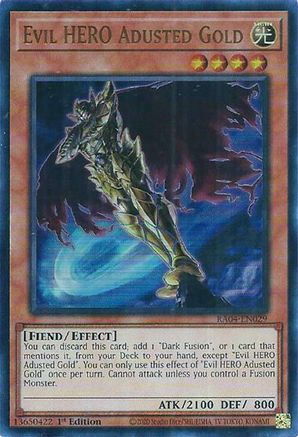 Evil HERO Adusted Gold (UR) (RA04-EN029) - Quarter Century Stampede 1st Edition - Premium Yugioh Single from Konami - Just $0.25! Shop now at Game Crave Tournament Store