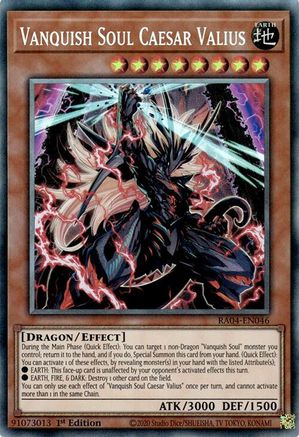 Vanquish Soul Caesar Valius (PCR) (RA04-EN046) - Quarter Century Stampede 1st Edition - Premium Yugioh Single from Konami - Just $0.64! Shop now at Game Crave Tournament Store