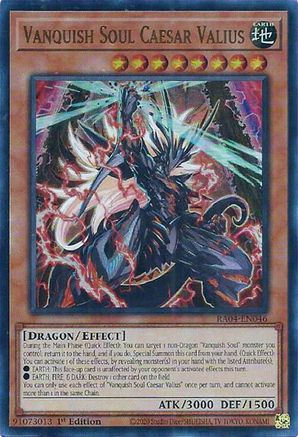 Vanquish Soul Caesar Valius (UR) (RA04-EN046) - Quarter Century Stampede 1st Edition - Premium Yugioh Single from Konami - Just $0.25! Shop now at Game Crave Tournament Store