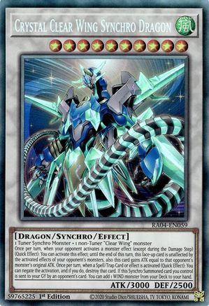 Crystal Clear Wing Synchro Dragon (PCR) (RA04-EN059) - Quarter Century Stampede 1st Edition - Premium Yugioh Single from Konami - Just $0.26! Shop now at Game Crave Tournament Store