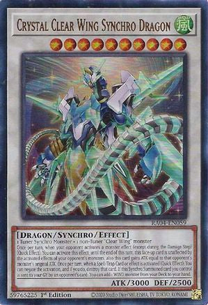 Crystal Clear Wing Synchro Dragon (UR) (RA04-EN059) - Quarter Century Stampede 1st Edition - Premium Yugioh Single from Konami - Just $0.25! Shop now at Game Crave Tournament Store