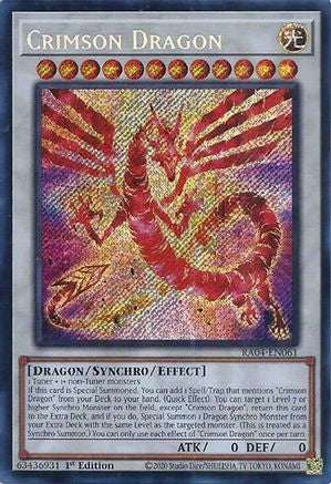 Crimson Dragon (card) (Secret Rare) (RA04-EN061) - Quarter Century Stampede 1st Edition - Premium Yugioh Single from Konami - Just $0.54! Shop now at Game Crave Tournament Store