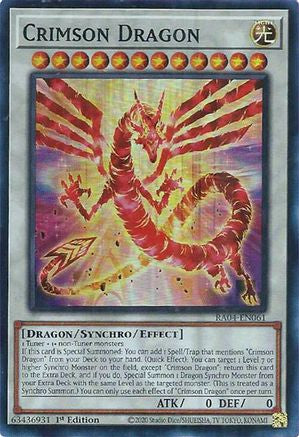Crimson Dragon (card) (RA04-EN061) - Quarter Century Stampede 1st Edition - Premium Yugioh Single from Konami - Just $0.26! Shop now at Game Crave Tournament Store