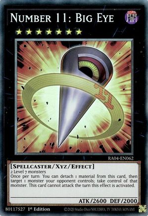 Number 11: Big Eye (PCR) (RA04-EN062) - Quarter Century Stampede 1st Edition - Premium Yugioh Single from Konami - Just $0.39! Shop now at Game Crave Tournament Store