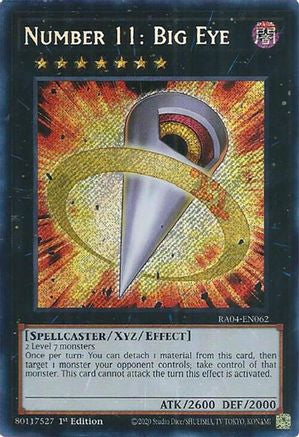 Number 11: Big Eye (Secret Rare) (RA04-EN062) - Quarter Century Stampede 1st Edition - Premium Yugioh Single from Konami - Just $0.25! Shop now at Game Crave Tournament Store