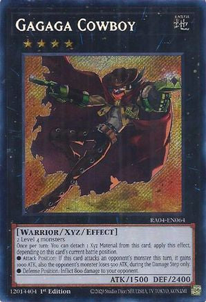 Gagaga Cowboy (Secret Rare) (RA04-EN064) - Quarter Century Stampede 1st Edition - Premium Yugioh Single from Konami - Just $0.25! Shop now at Game Crave Tournament Store