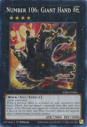 Number 106: Giant Hand (RA04-EN066) - Quarter Century Stampede 1st Edition - Premium Yugioh Single from Konami - Just $0.25! Shop now at Game Crave Tournament Store