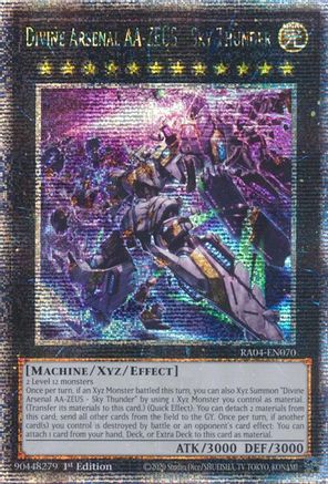 Divine Arsenal AA-ZEUS - Sky Thunder (New Art) (Quarter Century Secret Rare) (RA04-EN070) - Quarter Century Stampede 1st Edition - Premium Yugioh Single from Konami - Just $35.69! Shop now at Game Crave Tournament Store