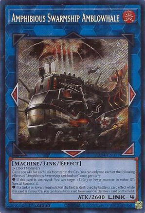 Amphibious Swarmship Amblowhale (Secret Rare) (RA04-EN077) - Quarter Century Stampede 1st Edition - Premium Yugioh Single from Konami - Just $0.25! Shop now at Game Crave Tournament Store