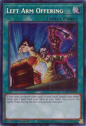Left Arm Offering (Secret Rare) (RA04-EN086) - Quarter Century Stampede 1st Edition - Premium Yugioh Single from Konami - Just $0.25! Shop now at Game Crave Tournament Store