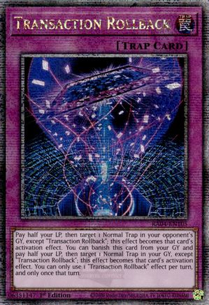 Transaction Rollback (Quarter Century Secret Rare) (RA04-EN105) - Quarter Century Stampede 1st Edition - Premium Yugioh Single from Konami - Just $6.46! Shop now at Game Crave Tournament Store