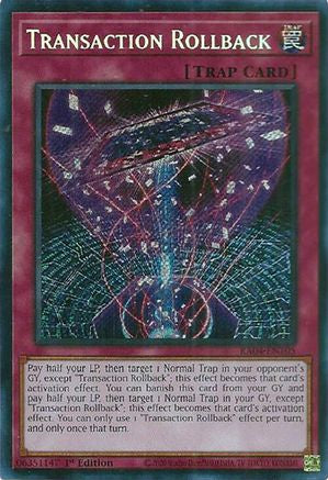 Transaction Rollback (Secret Rare) (RA04-EN105) - Quarter Century Stampede 1st Edition - Premium Yugioh Single from Konami - Just $0.38! Shop now at Game Crave Tournament Store