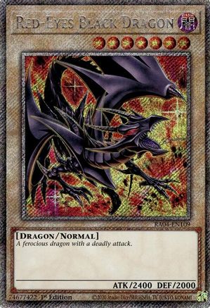 Red-Eyes Black Dragon (8th Art) (Platinum Secret Rare) (RA04-EN109) - Quarter Century Stampede 1st Edition - Premium Yugioh Single from Konami - Just $1.38! Shop now at Game Crave Tournament Store