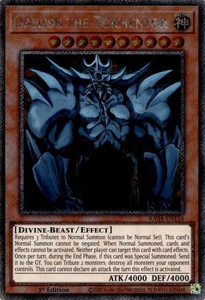 Obelisk the Tormentor (Platinum Secret Rare) (RA04-EN116) - Quarter Century Stampede 1st Edition - Premium Yugioh Single from Konami - Just $0.98! Shop now at Game Crave Tournament Store