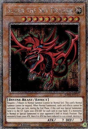 Slifer the Sky Dragon (Platinum Secret Rare) (RA04-EN117) - Quarter Century Stampede 1st Edition - Premium Yugioh Single from Konami - Just $1.46! Shop now at Game Crave Tournament Store