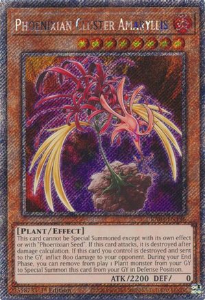 Phoenixian Cluster Amaryllis (Platinum Secret Rare) (RA04-EN136) - Quarter Century Stampede 1st Edition - Premium Yugioh Single from Konami - Just $1.18! Shop now at Game Crave Tournament Store