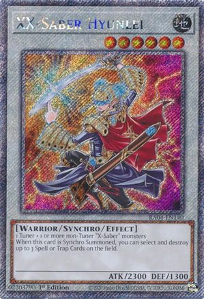 XX-Saber Hyunlei (Platinum Secret Rare) (RA04-EN140) - Quarter Century Stampede 1st Edition - Premium Yugioh Single from Konami - Just $0.37! Shop now at Game Crave Tournament Store