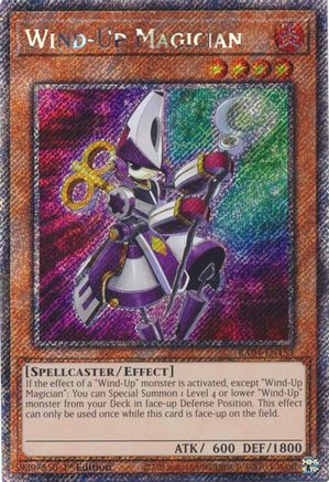 Wind-Up Magician (Platinum Secret Rare) (RA04-EN153) - Quarter Century Stampede 1st Edition - Premium Yugioh Single from Konami - Just $0.27! Shop now at Game Crave Tournament Store