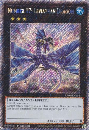 Number 17: Leviathan Dragon (Platinum Secret Rare) (RA04-EN154) - Quarter Century Stampede 1st Edition - Premium Yugioh Single from Konami - Just $0.30! Shop now at Game Crave Tournament Store