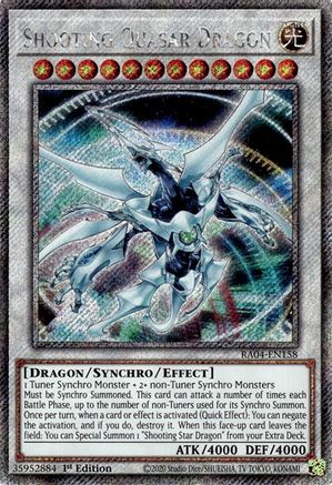 Shooting Quasar Dragon (Platinum Secret Rare) (RA04-EN158) - Quarter Century Stampede 1st Edition - Premium Yugioh Single from Konami - Just $0.84! Shop now at Game Crave Tournament Store