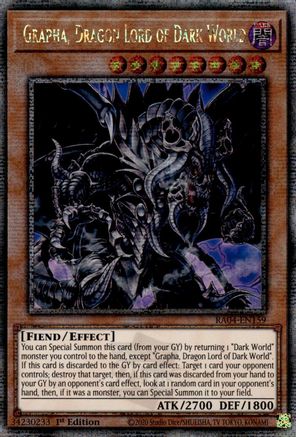 Grapha, Dragon Lord of Dark World (Quarter Century Secret Rare) (RA04-EN159) - Quarter Century Stampede 1st Edition - Premium Yugioh Single from Konami - Just $7.78! Shop now at Game Crave Tournament Store