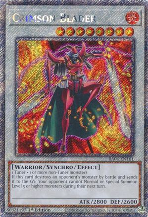 Crimson Blader (Platinum Secret Rare) (RA04-EN161) - Quarter Century Stampede 1st Edition - Premium Yugioh Single from Konami - Just $0.33! Shop now at Game Crave Tournament Store
