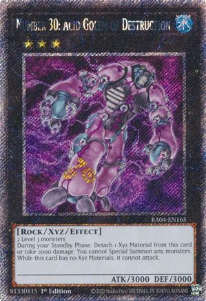 Number 30: Acid Golem of Destruction (Platinum Secret Rare) (RA04-EN165) - Quarter Century Stampede 1st Edition - Premium Yugioh Single from Konami - Just $0.37! Shop now at Game Crave Tournament Store