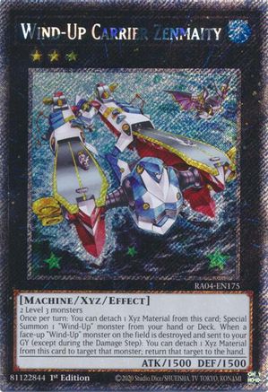 Wind-Up Carrier Zenmaity (Platinum Secret Rare) (RA04-EN175) - Quarter Century Stampede 1st Edition - Premium Yugioh Single from Konami - Just $0.25! Shop now at Game Crave Tournament Store