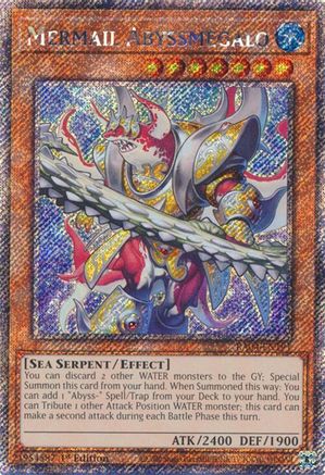 Mermail Abyssmegalo (Platinum Secret Rare) (RA04-EN191) - Quarter Century Stampede 1st Edition - Premium Yugioh Single from Konami - Just $0.26! Shop now at Game Crave Tournament Store