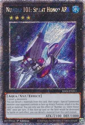 Number 101: Silent Honor ARK (Platinum Secret Rare) (RA04-EN211) - Quarter Century Stampede 1st Edition - Premium Yugioh Single from Konami - Just $0.46! Shop now at Game Crave Tournament Store