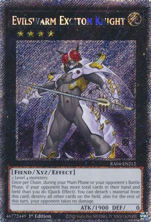 Evilswarm Exciton Knight (Platinum Secret Rare) (RA04-EN212) - Quarter Century Stampede 1st Edition - Premium Yugioh Single from Konami - Just $0.69! Shop now at Game Crave Tournament Store