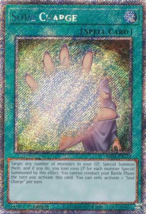 Soul Charge (Platinum Secret Rare) (RA04-EN222) - Quarter Century Stampede 1st Edition - Premium Yugioh Single from Konami - Just $0.82! Shop now at Game Crave Tournament Store