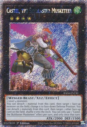 Castel, the Skyblaster Musketeer (Platinum Secret Rare) (RA04-EN230) - Quarter Century Stampede 1st Edition - Premium Yugioh Single from Konami - Just $0.27! Shop now at Game Crave Tournament Store