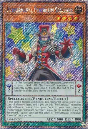 Performapal Pendulum Sorcerer (Platinum Secret Rare) (RA04-EN242) - Quarter Century Stampede 1st Edition - Premium Yugioh Single from Konami - Just $0.25! Shop now at Game Crave Tournament Store
