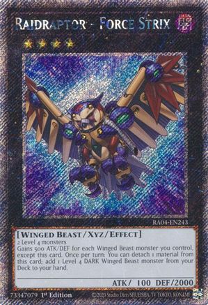 Raidraptor - Force Strix (Platinum Secret Rare) (RA04-EN243) - Quarter Century Stampede 1st Edition - Premium Yugioh Single from Konami - Just $0.27! Shop now at Game Crave Tournament Store