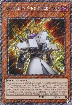 Absolute King Back Jack (Platinum Secret Rare) (RA04-EN244) - Quarter Century Stampede 1st Edition - Premium Yugioh Single from Konami - Just $0.32! Shop now at Game Crave Tournament Store