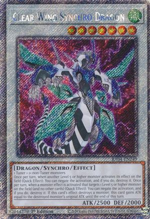 Clear Wing Synchro Dragon (Platinum Secret Rare) (RA04-EN249) - Quarter Century Stampede 1st Edition - Premium Yugioh Single from Konami - Just $0.34! Shop now at Game Crave Tournament Store