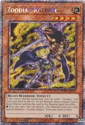 Zoodiac Ratpier (Platinum Secret Rare) (RA04-EN274) - Quarter Century Stampede 1st Edition - Premium Yugioh Single from Konami - Just $0.25! Shop now at Game Crave Tournament Store