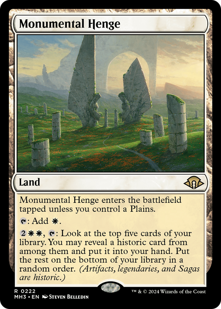 Monumental Henge (MH3-222) - Modern Horizons 3 Foil - Premium MTG Single from Wizards of the Coast - Just $0.53! Shop now at Game Crave Tournament Store